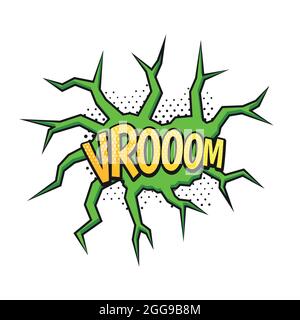 WROOOM! Wording Sound Effect for Comic Speech Stock Vector