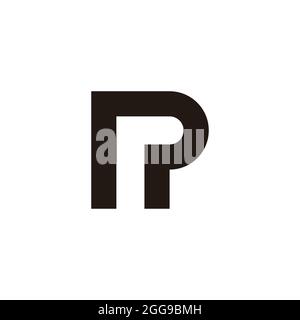 letter pr simple geometric symbol logo vector Stock Vector