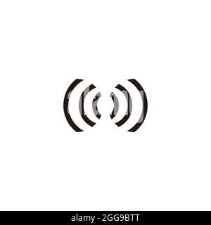 signal waves simple geometric symbol vector Stock Vector