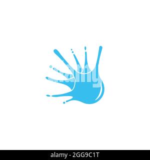 water splash simple geometric design fresh logo vector Stock Vector