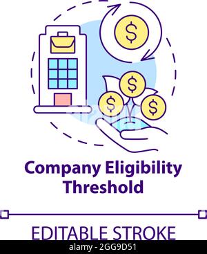 Company eligibility threshold concept icon Stock Vector