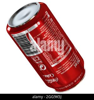 coca cola can 3D model render with white background. Stock Photo