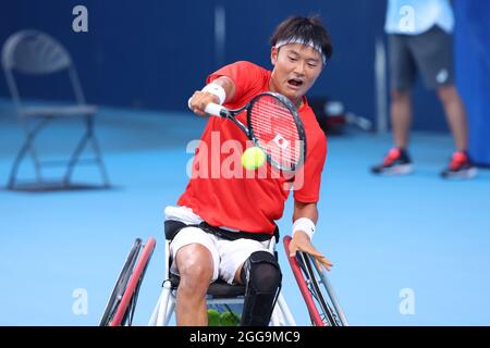 Tokyo, Japan. 30th Aug, 2021. Takuya Miki (JPN) Wheelchair Tennis : Men's Singles 3rd Round during the Tokyo 2020 Paralympic Games at the Ariake Tennis Park in Tokyo, Japan . Credit: YUTAKA/AFLO SPORT/Alamy Live News Stock Photo