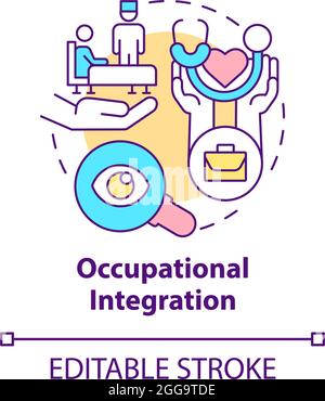 Occupational integration concept icon Stock Vector