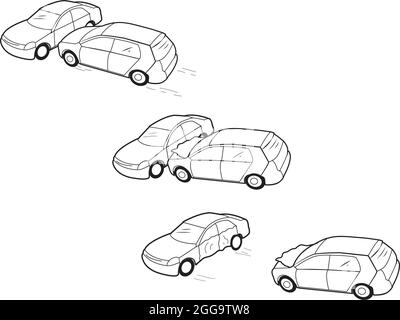 Road accident vector art| Vector images, Accident. Stock Vector
