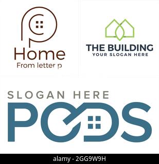 Real estate mortgage building home logo design icon template Stock Vector