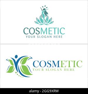 Cosmetic spa beauty wellness therapy logo design Stock Vector