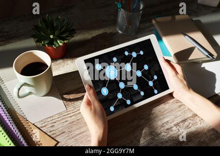 Business and manufacturing process automation. Workflow optimization Stock Photo