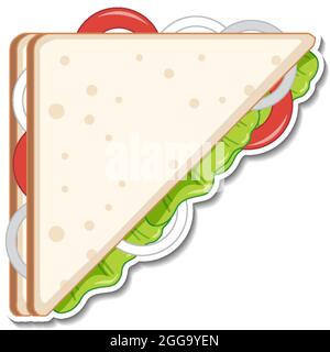 Triangle sandwich sticker on white background illustration Stock Vector