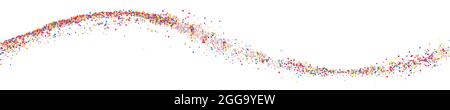 Colorful Explosion Of Confetti. Grainy Abstract Multicolored Texture Isolated On White. Panoramic Background. Wide Horizontal Long Banner For Site. Ve Stock Vector