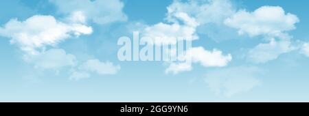 Vector realistic skyscape. Sky with clouds. Sunset. Stock Vector