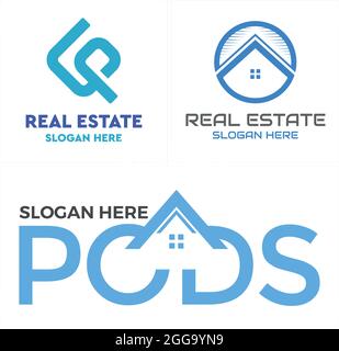 Home roof and letter P icon logo design  Stock Vector