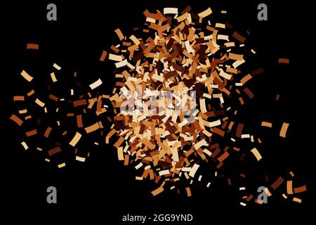 Coffee Color Grain Texture Isolated on Black Background. Chocolate Shades Confetti. Brown Particles. Digitally Generated Image. Vector Illustration, E Stock Vector