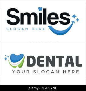 Dental clinic icon initial logo design Stock Vector