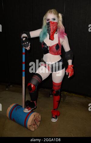 West Palm Beach, FL, USA. 29th Aug, 2021. Ghostie Cosplay poses for a portrait during Ultracon at The South Florida Expo Center on August 29, 2021 in West Palm Beach Florida. Credit: Mpi04/Media Punch/Alamy Live News Stock Photo