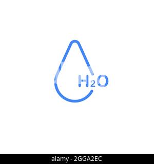 H2O water icon. Vector concept illustration for design. Stock Vector illustration isolated on white background. Stock Vector