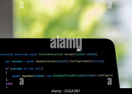 Security and Encryption related Source Code of an Open Source HTTP Webserver Stock Photo