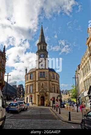 View towards the Athenaeum in the heart of the old town of Stirling, Scotland, UK - 16th of July 2021 Stock Photo