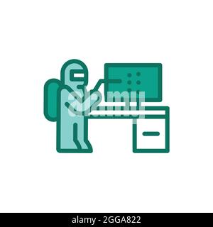 Office disinfection color line icon. Isolated vector element. Outline pictogram for web page, mobile app, promo Stock Vector