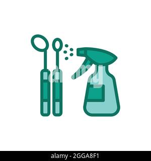 Disinfection instruments color line icon. Isolated vector element. Outline pictogram for web page, mobile app, promo Stock Vector