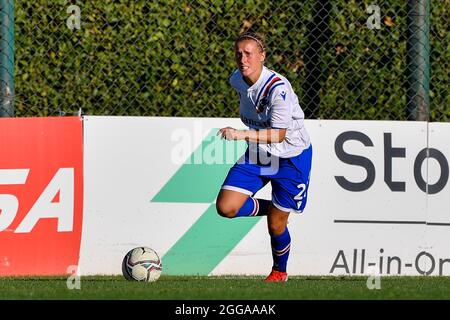 Formello, Italy. 29th Aug, 2021. Cecilia Re of UC Sampdoria in action during the Italian Football Championship League A Women 2021/2022 match between SS Lazio 2015 ARL vs UC Sampdoria at the Stadium Mirko Fersini Credit: Independent Photo Agency/Alamy Live News Stock Photo