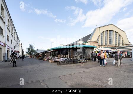 Riga, Latvia. August 2021. Exterior view of the central market in the city center Stock Photo