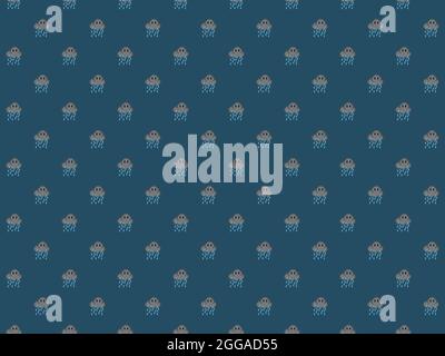 Pixel 8 bit rainy cloud - high res 4k wallpaper Stock Photo - Alamy