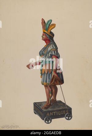 Cigar Store Indian, c. 1936. Stock Photo