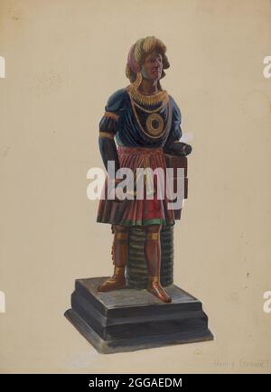 Cigar Store Indian, c. 1936. Stock Photo