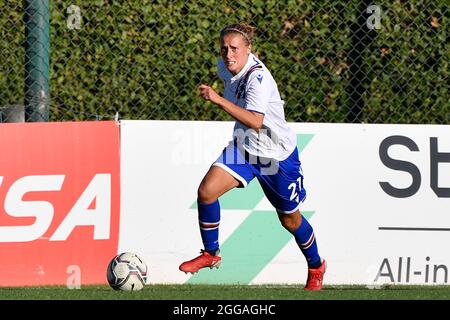 Formello, Italy. 29th Aug, 2021. Cecilia Re of UC Sampdoria seen in action during the Italian Football Championship League A Women 2021/2022 match between SS Lazio 2015 vs UC Sampdoria at the Stadium Mirko Fersini Credit: Independent Photo Agency/Alamy Live News Stock Photo