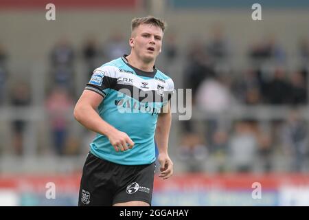 Connor Wynne (23) of Hull FC in action during the game in Eccles, United Kingdom on 8/30/2021. (Photo by Simon Whitehead/News Images/Sipa USA) Stock Photo