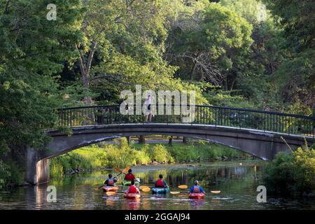 Kayaks The Esplanade Boston Massachusetts USA Stock Photo