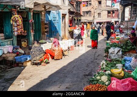 Street market in Kathmandu Durbar Square, Nepal Stock Photo