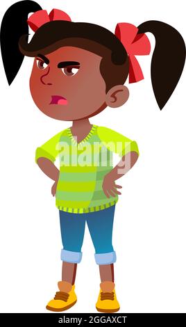 Angry Girl Child Yelling Shouting At Friend Vector Stock Vector