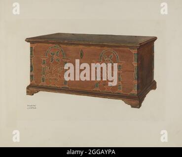 Pa. German Dower Chest, 1935/1942. Stock Photo