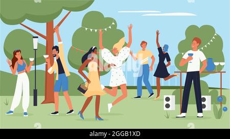 Person people vector illustration dance party woman and man. Happy friend  fun disco club music dancer cartoon group celebration. Character background  concert rejoice concept. Entertainment activity 26570593 Vector Art at  Vecteezy