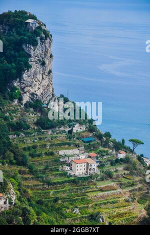 Hiking the trail of Sentiero degli Dei (Path of Gods), Amalfi Coast Stock Photo