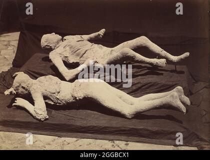 [Plaster Casts of Bodies, Pompeii], ca. 1875. Stock Photo