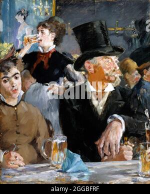 Manet. Painting entitled 'At the Cafe' by Edouard Manet (1832-1883), oil on canvas, c.1879 Stock Photo