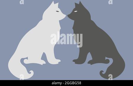 Silhouette of a wolf in an ornament Stock Vector