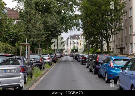 Residential district in Southern Cologne with incidental people Stock Photo