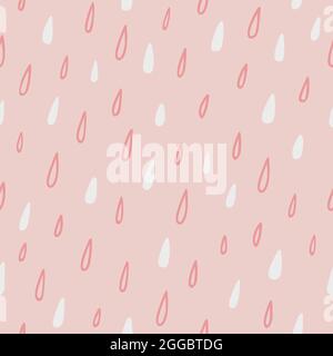 Cute childish seamless pattern. Pink and white drops on light pastel background. Lovely print for textile, scrapbooking, design elements Stock Vector