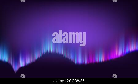 Northern Polaris Aurora Color Light Banner Vector Stock Vector