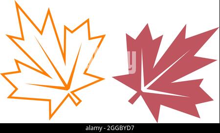 Autumn leaves icon flat design template vector Stock Vector