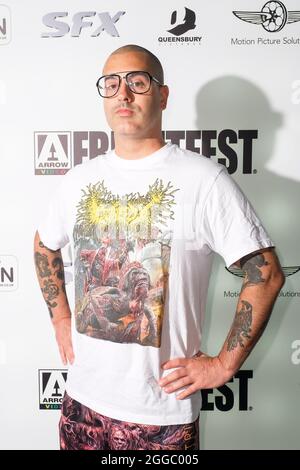 Cineworld Leicester Square, London, UK. 30th Aug, 2021. Rob Jabazz poses at the THE SADNESS. Picture by Credit: Julie Edwards/Alamy Live News Stock Photo