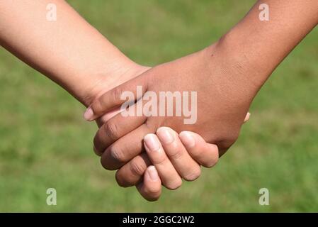 Holding hands Stock Photo