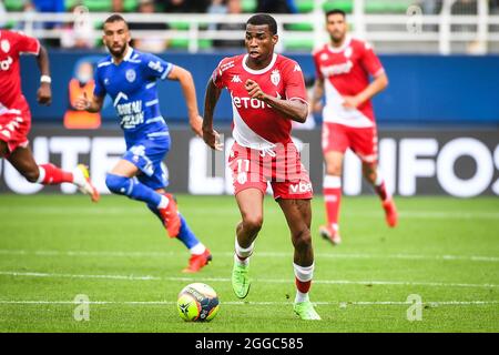 Jean LUCAS of Monaco during the French championship Ligue 1 football match between ESTAC Troyes and AS Monaco on August 29, 2021 at Stade de L'Aube in Troyes, France - Photo Matthieu Mirville / DPPI Stock Photo