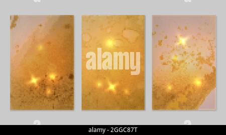 Abstract lemon yellow and gold fluid art alcohol ink pattern with marble texture Stock Vector