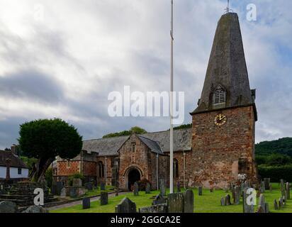 St Dubricius Church, Porlock, Somerset, UK. Grade I listed 13th century church Stock Photo