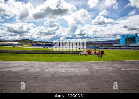 Puebla, Mexico - 19 June, 2021: Autodromo Miguel E. Abed, AIMA, CBMM Niobium Puebla E-Prix. Race traffic at Turn 05. At CBMM Niobium Puebla E-Prix. Stock Photo